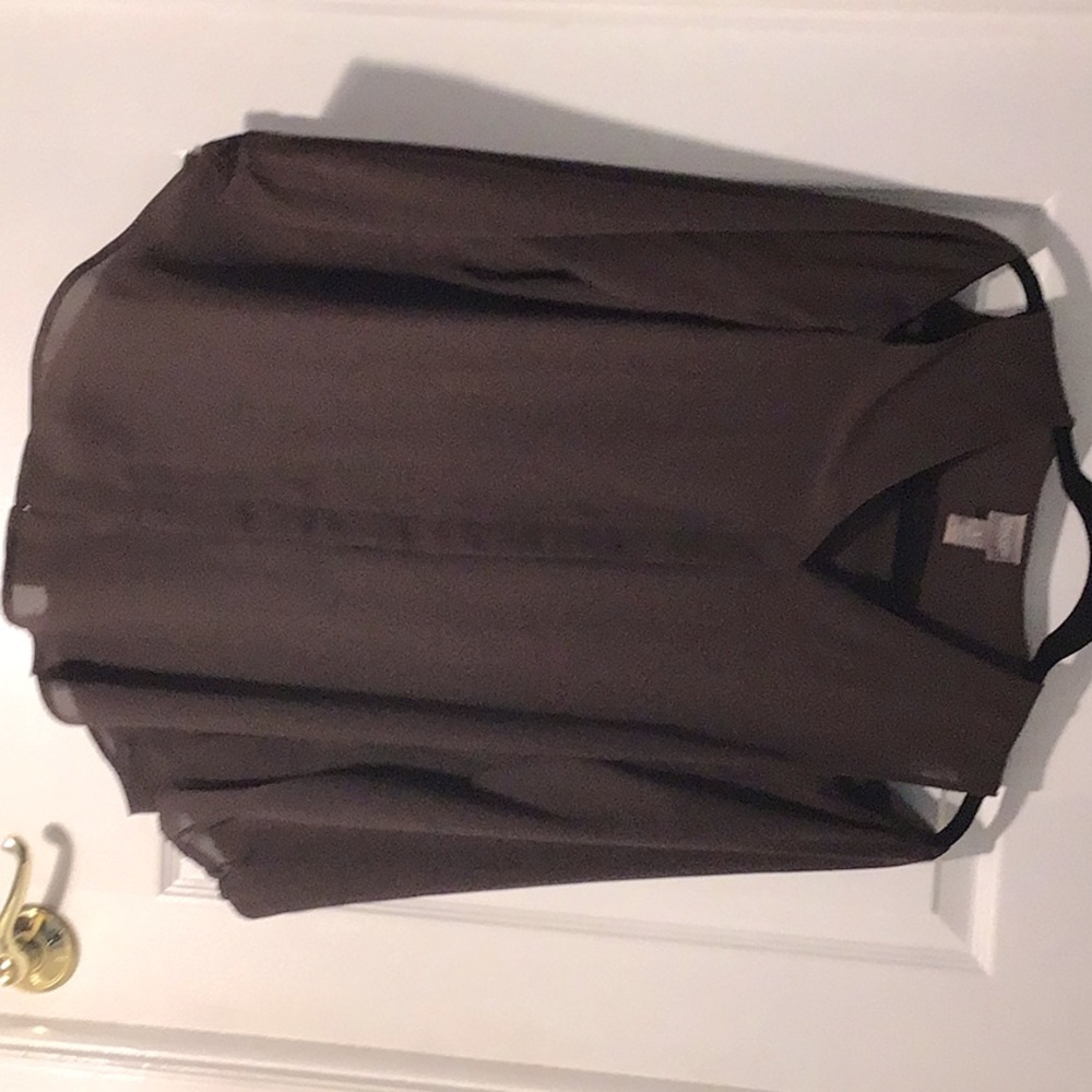 Chico’s chocolate brown cut shoulder top. Size 8/M